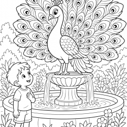 Desenho de Pavao para colorir e imprimir: número 12