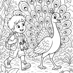 Desenho de Pavao para colorir e imprimir: número 13