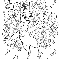 Desenho de Pavao para colorir e imprimir: número 15