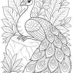 Desenho de Pavao para colorir e imprimir: número 17