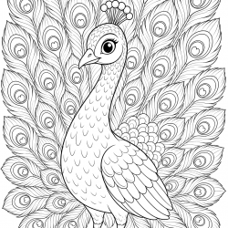 Desenho de Pavao para colorir e imprimir: número 20