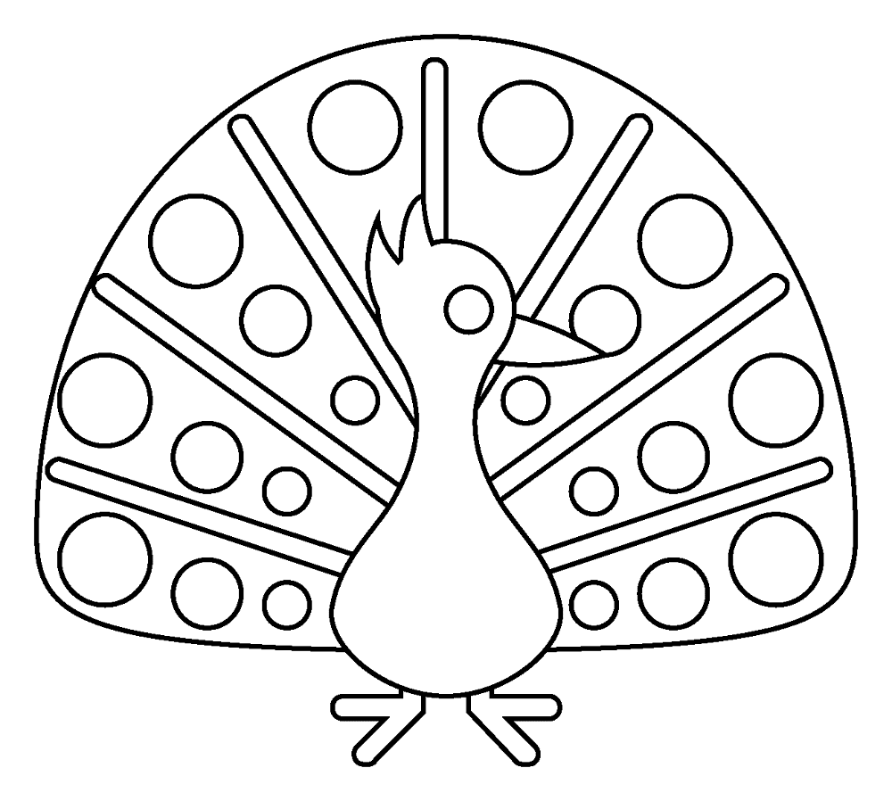 Desenho de Pavões para colorir e imprimir: número 10
