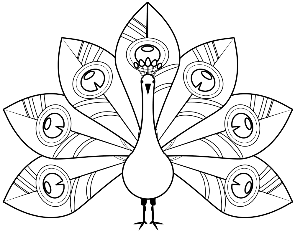 Desenho de Pavões para colorir e imprimir: número 14