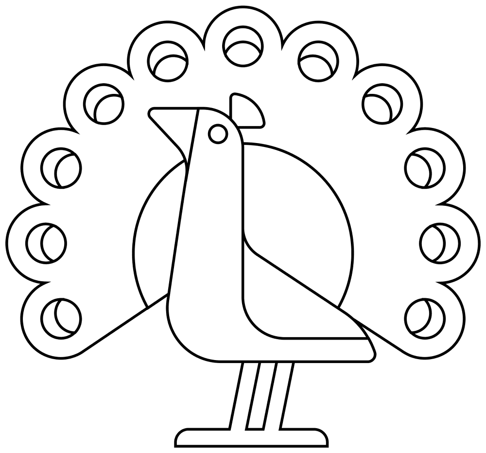 Desenho de Pavões para colorir e imprimir: número 27