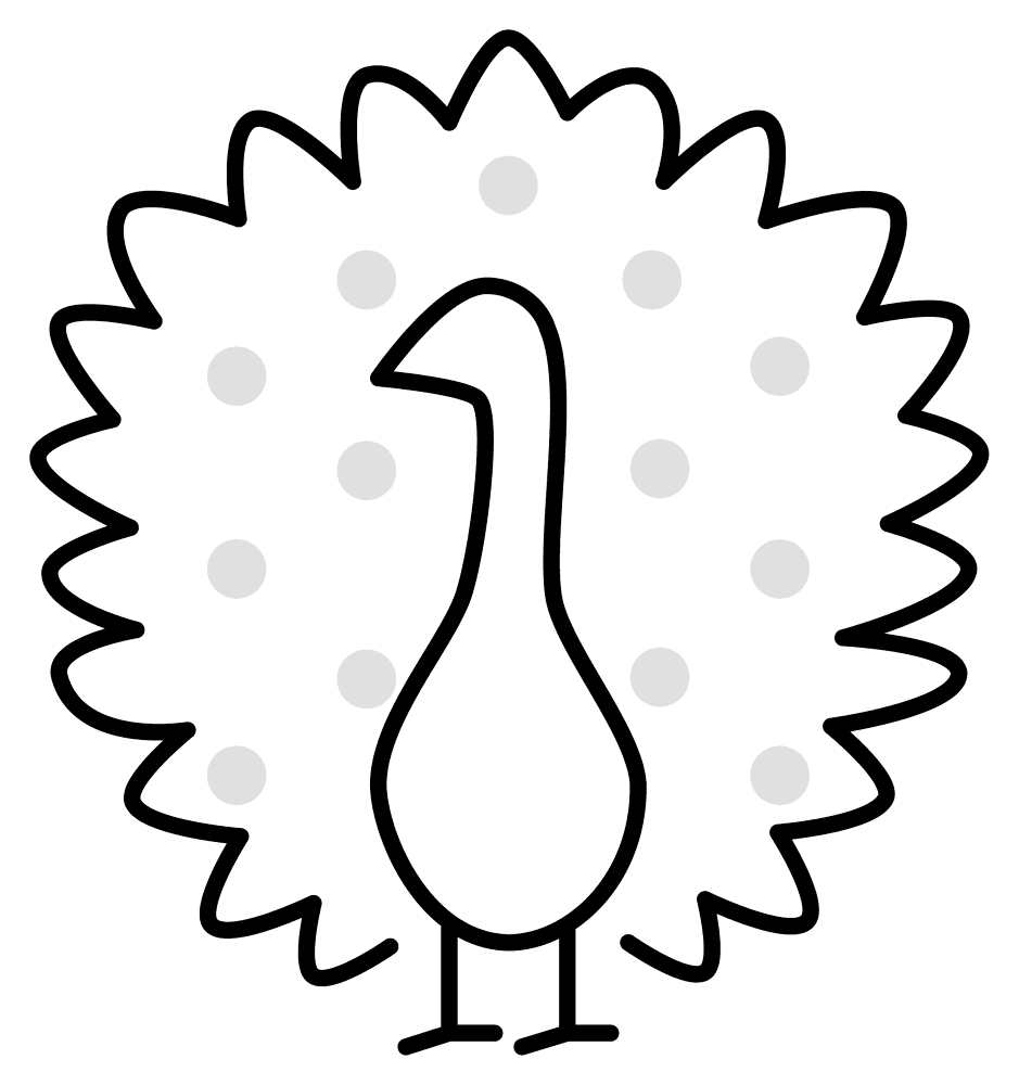 Desenho de Pavões para colorir e imprimir: número 28