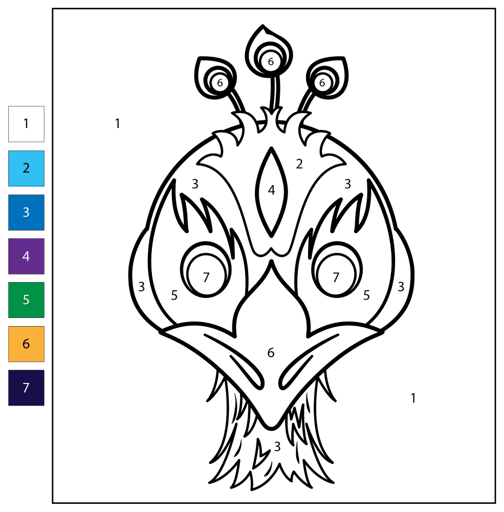 Desenho de Pavões para colorir e imprimir: número 36