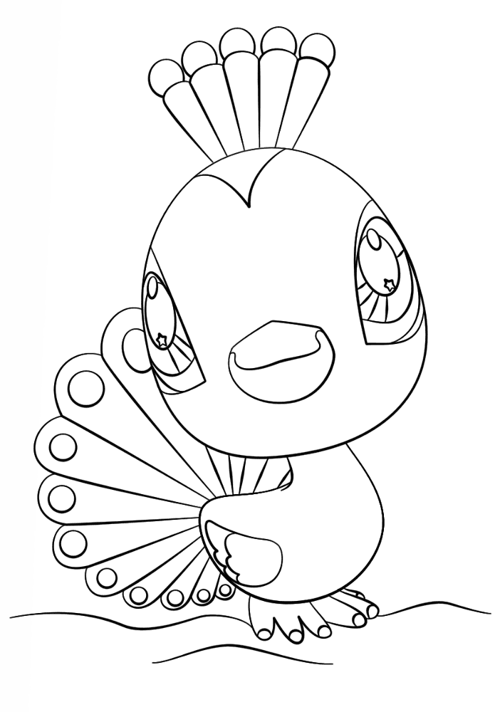 Desenho de Pavões para colorir e imprimir: número 46