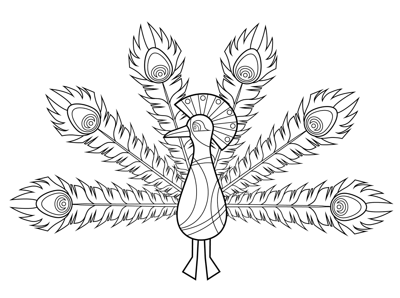 Desenho de Pavões para colorir