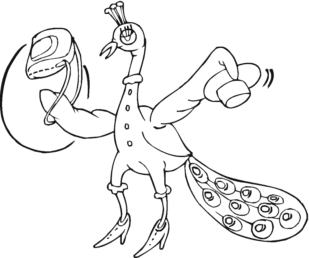 Desenho de Pavões para colorir