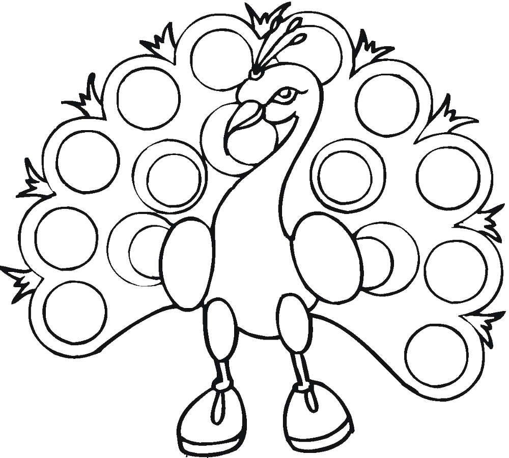 Desenho de Pavões para colorir