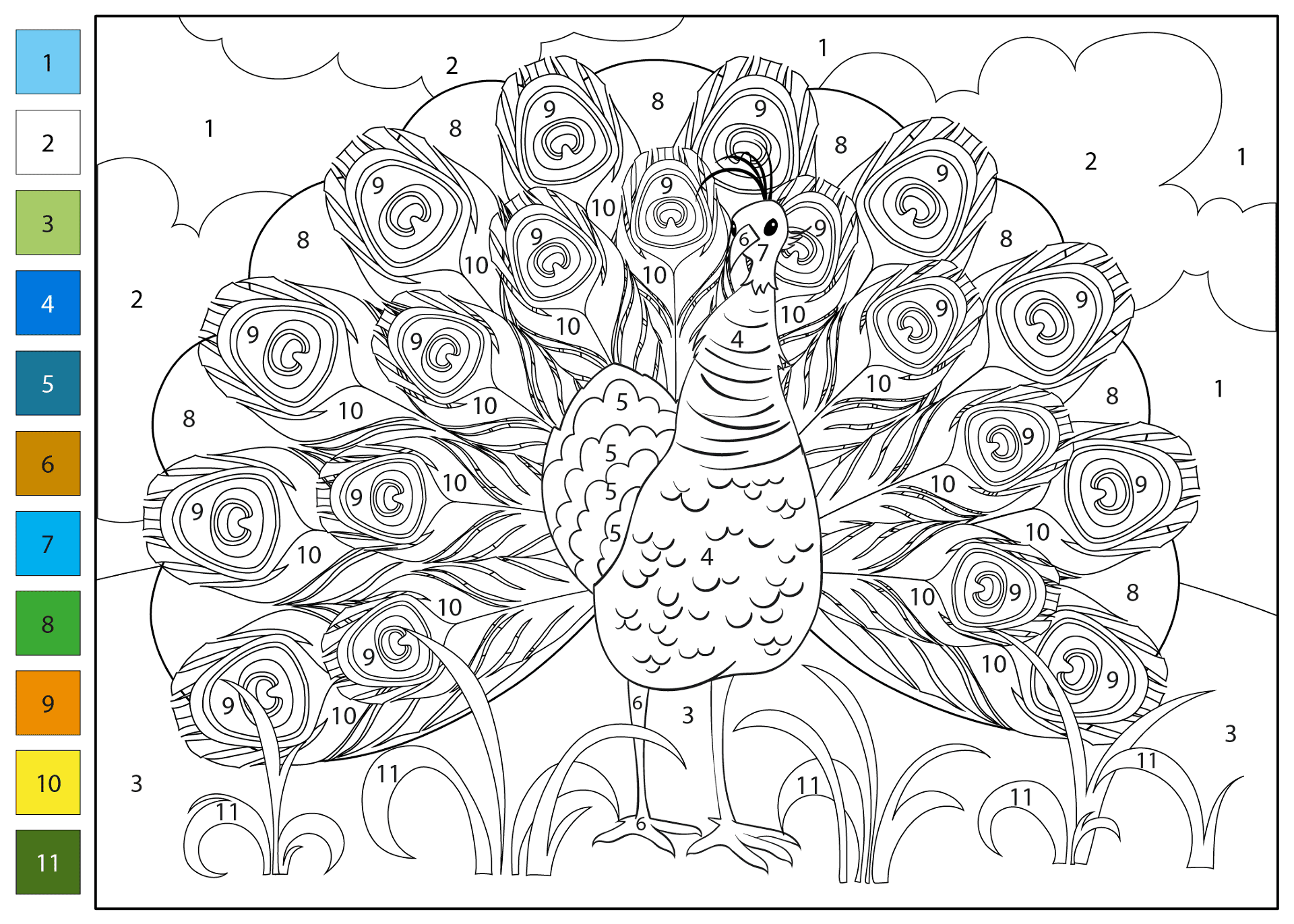 Desenho de Pavões para colorir