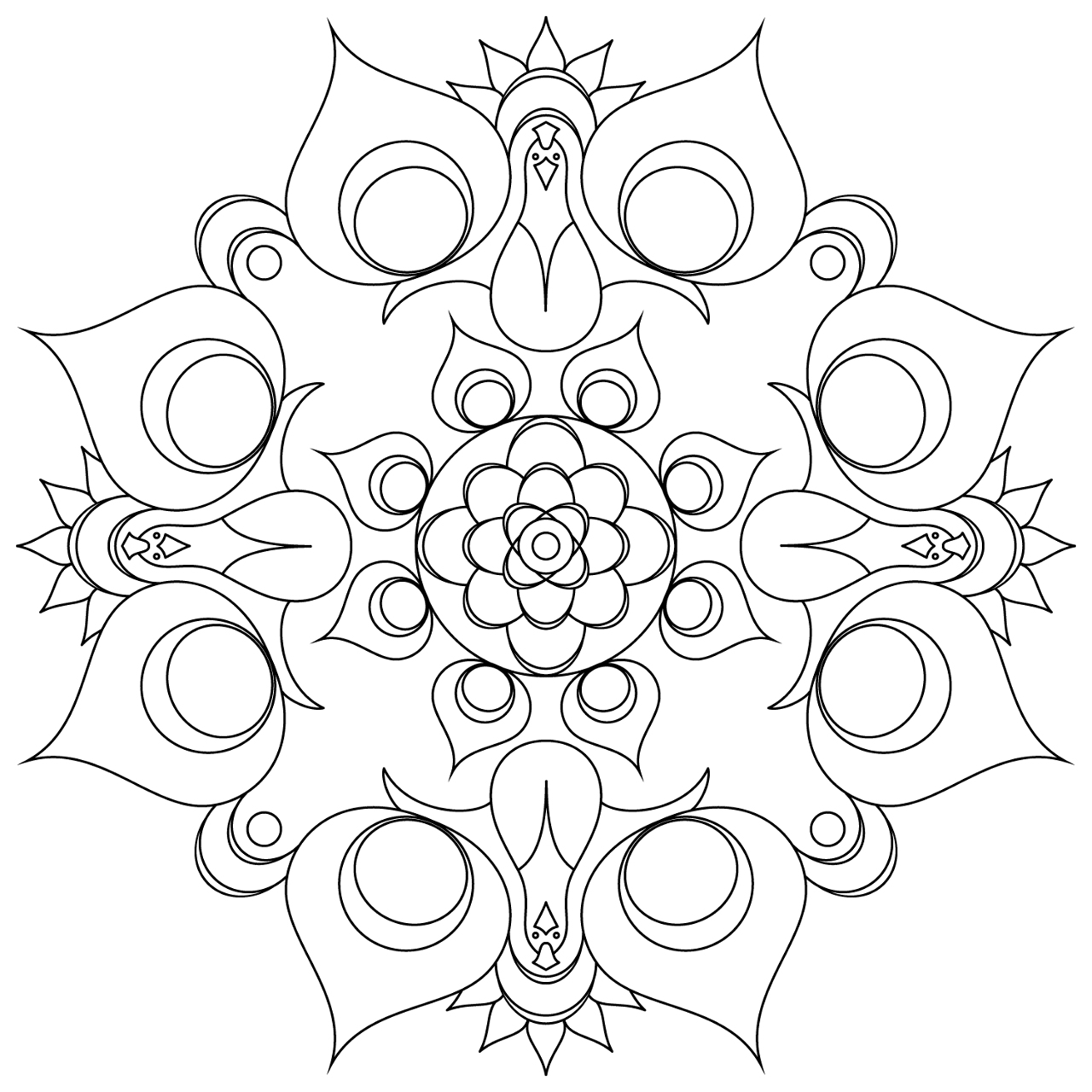 Desenho de Pavões para colorir