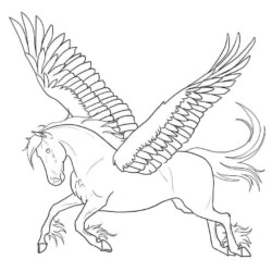 Desenho de Pegasus para colorir e imprimir: número 5