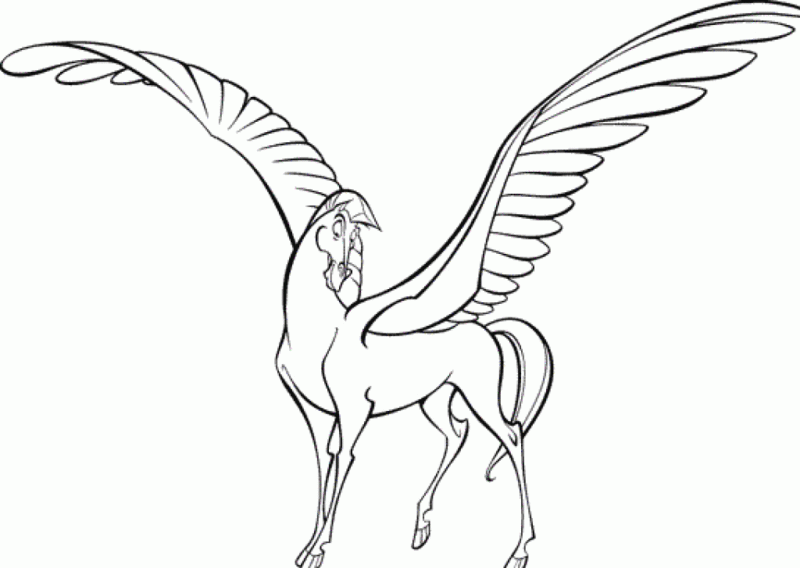 Desenho de Pegasus para colorir e imprimir: número 7