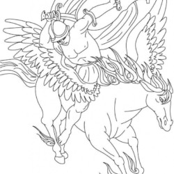 Desenho de Pegasus para colorir e imprimir: número 9