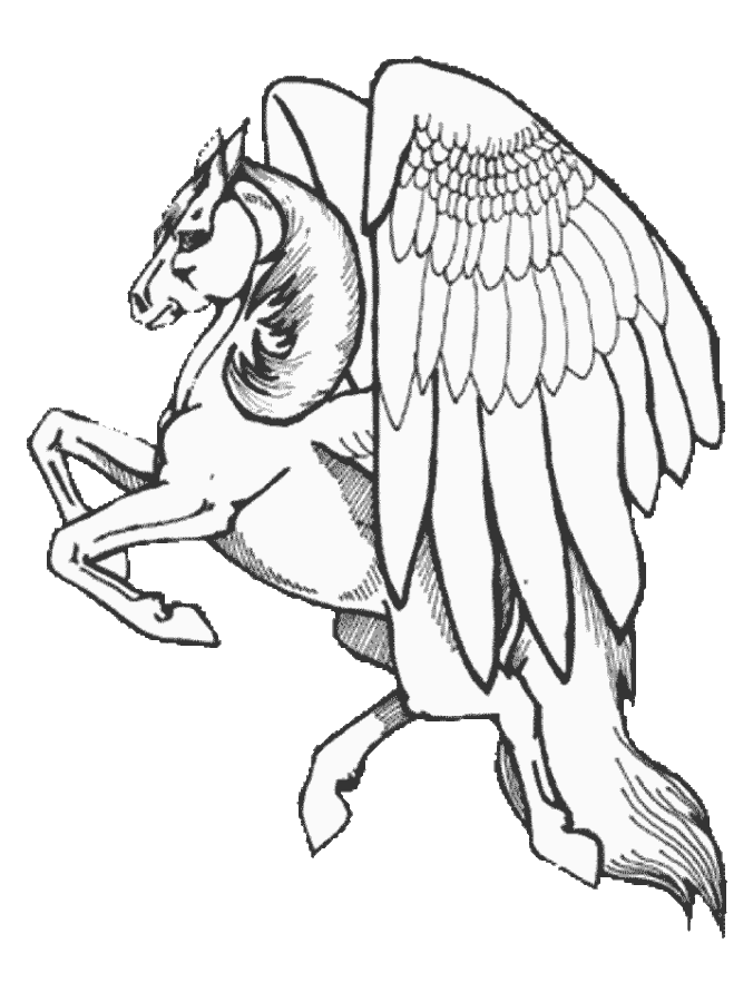 Desenho de Pegasus para colorir e imprimir: número 10