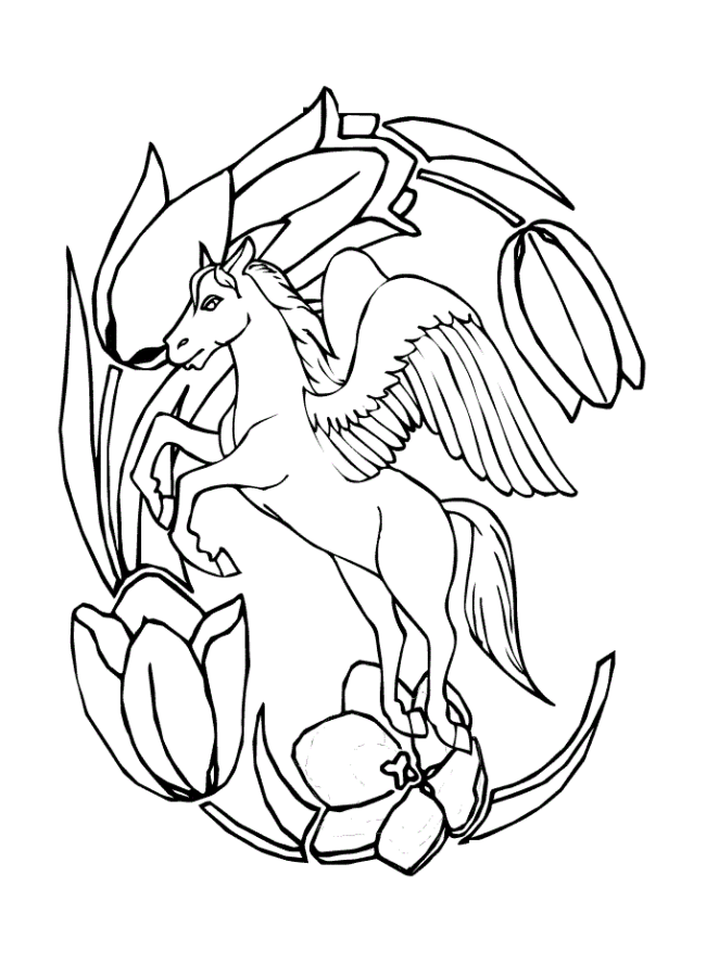 Desenho de Pegasus para colorir e imprimir: número 11