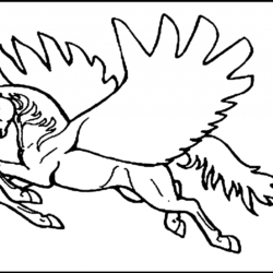 Desenho de Pegasus para colorir e imprimir: número 12