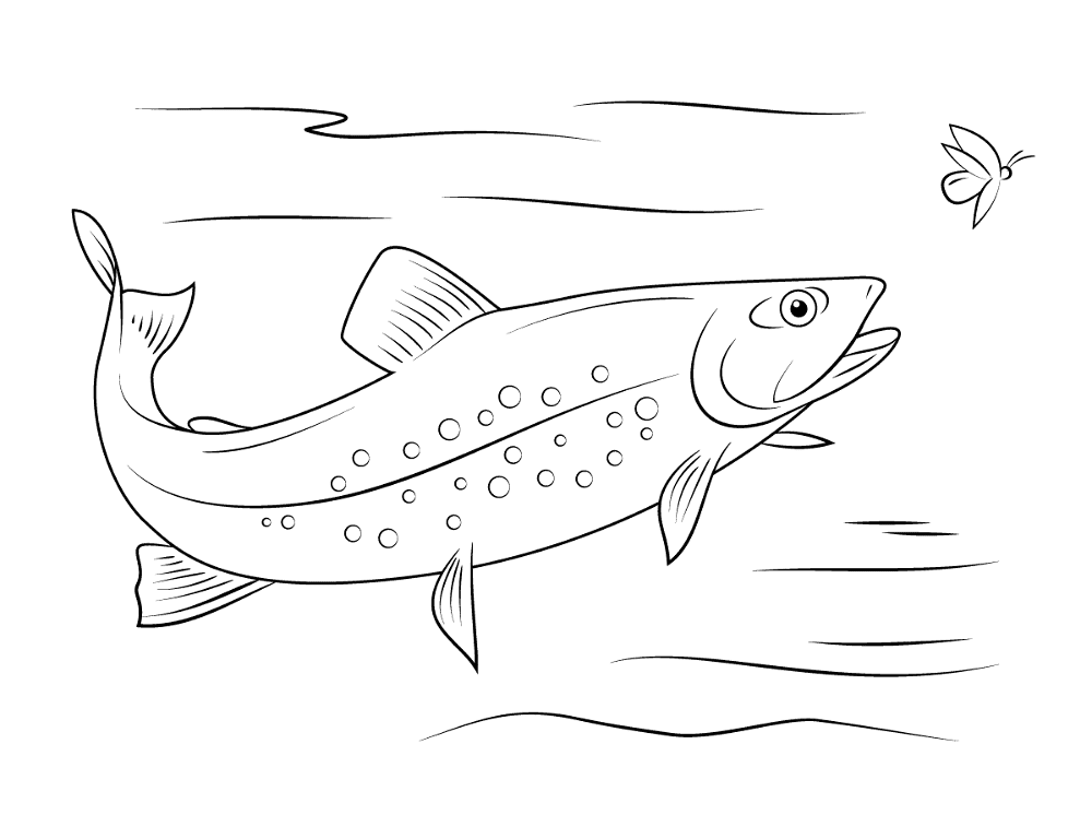 Desenho de Peixes para colorir e imprimir: número 13