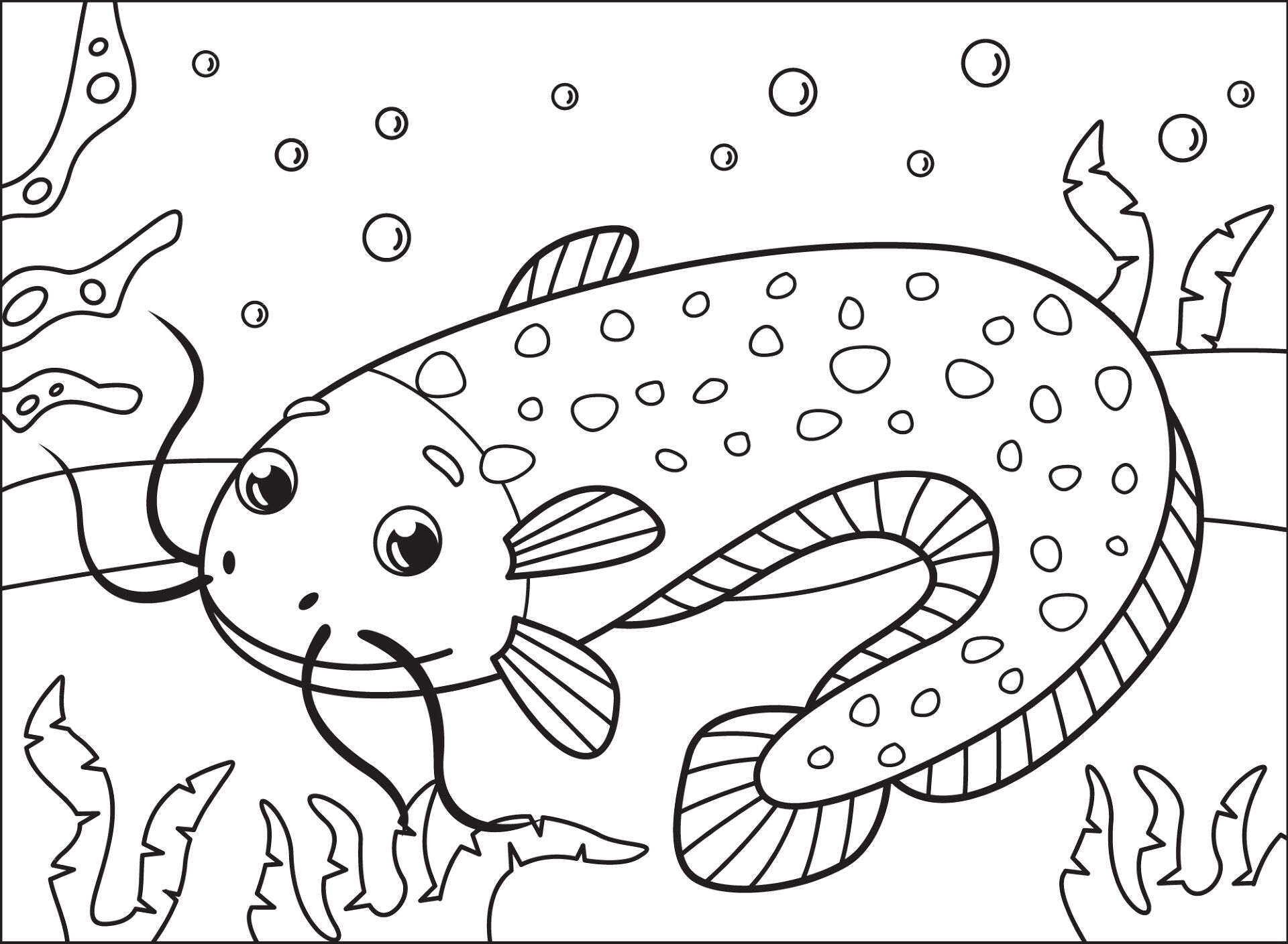 Desenho de Peixes para colorir e imprimir: número 14
