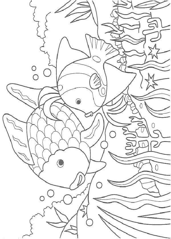 Desenho de Peixes para colorir e imprimir: número 17