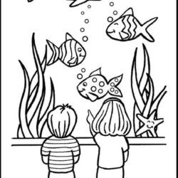 Desenho de Peixes para colorir e imprimir: número 18