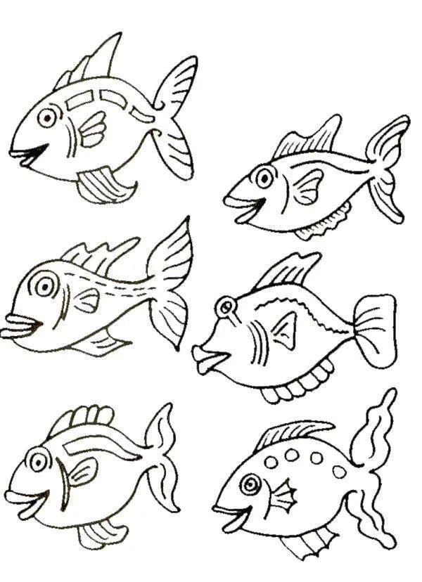 Desenho de Peixes para colorir e imprimir: número 19