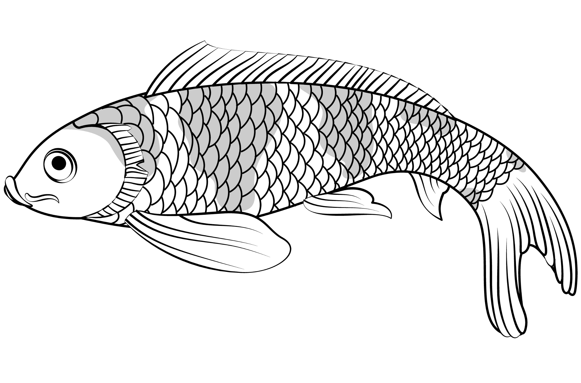 Desenho de Peixes para colorir e imprimir: número 29