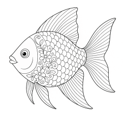 Desenho de Peixes para colorir e imprimir: número 38
