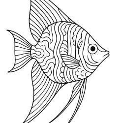 Desenho de Peixes para colorir e imprimir: número 41