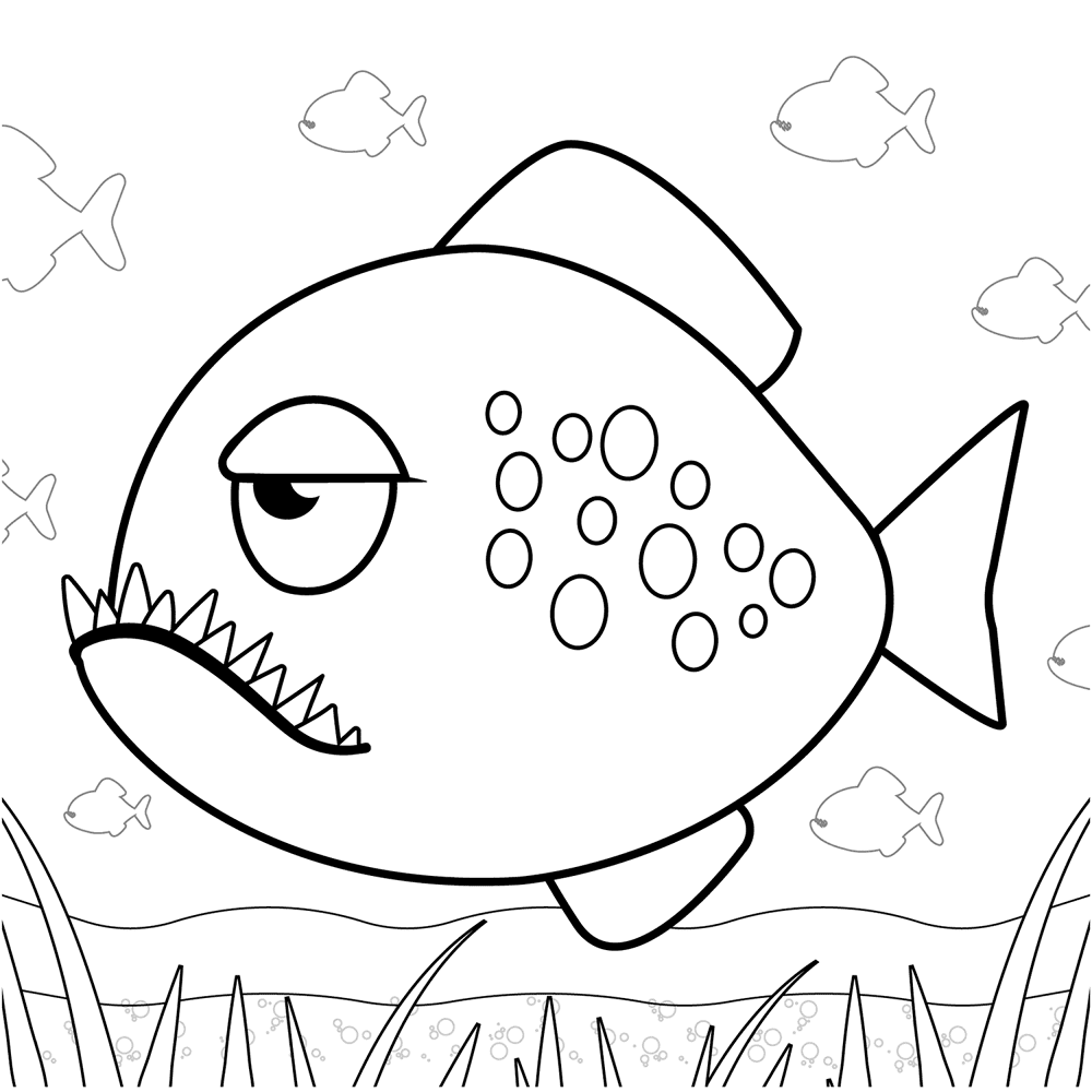 Desenho de Peixes para colorir
