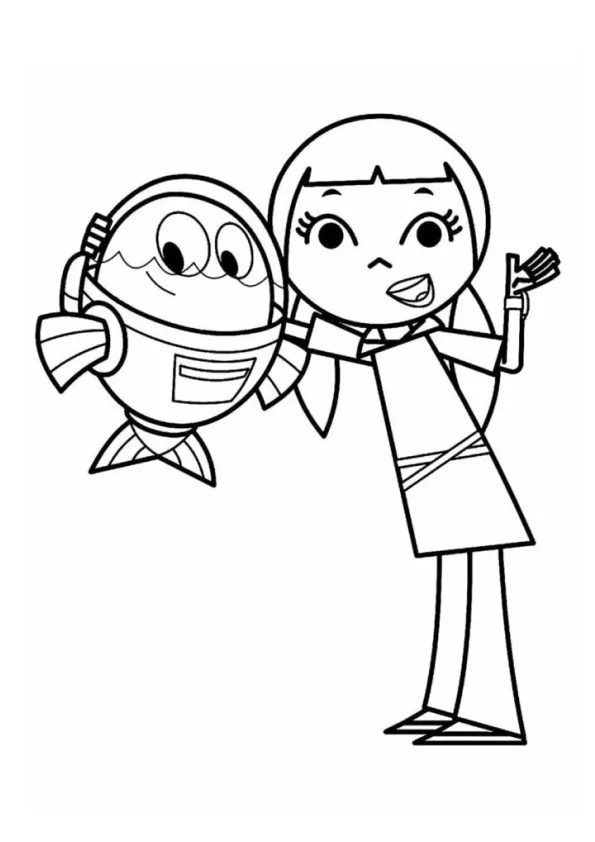 Desenho de Peixonauta para colorir e imprimir: número 2