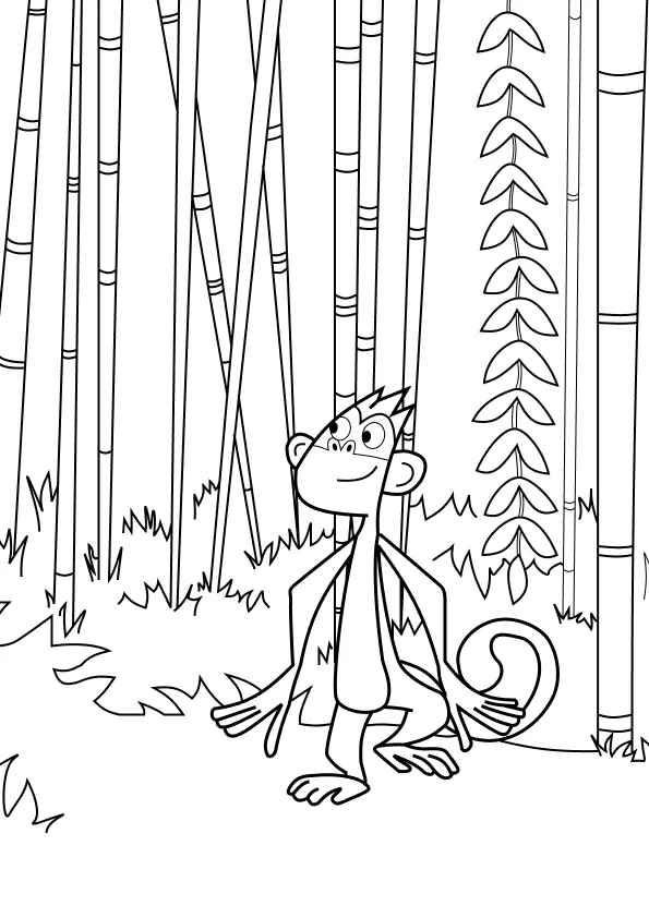 Desenho de Peixonauta para colorir e imprimir: número 3