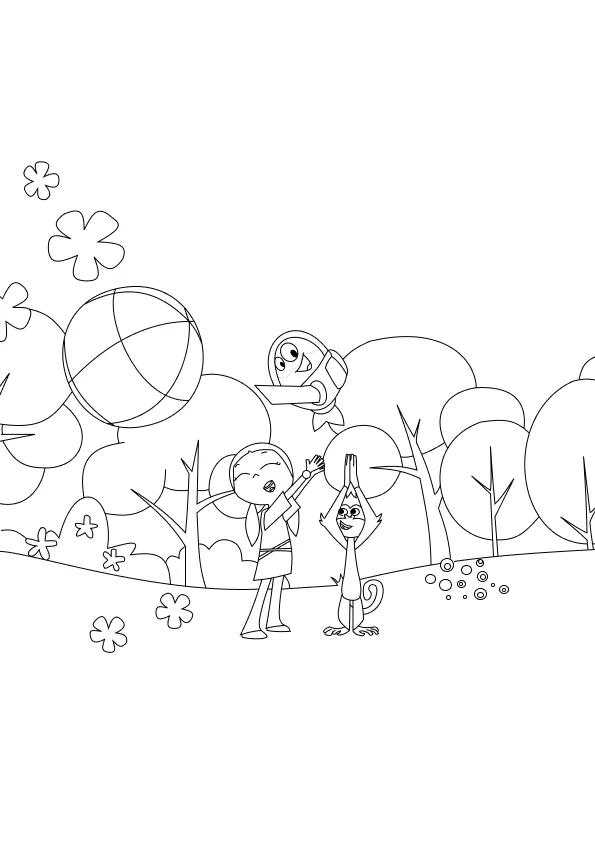 Desenho de Peixonauta para colorir e imprimir: número 7