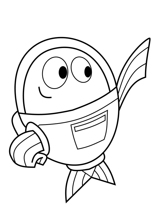 Desenho de Peixonauta para colorir e imprimir: número 8