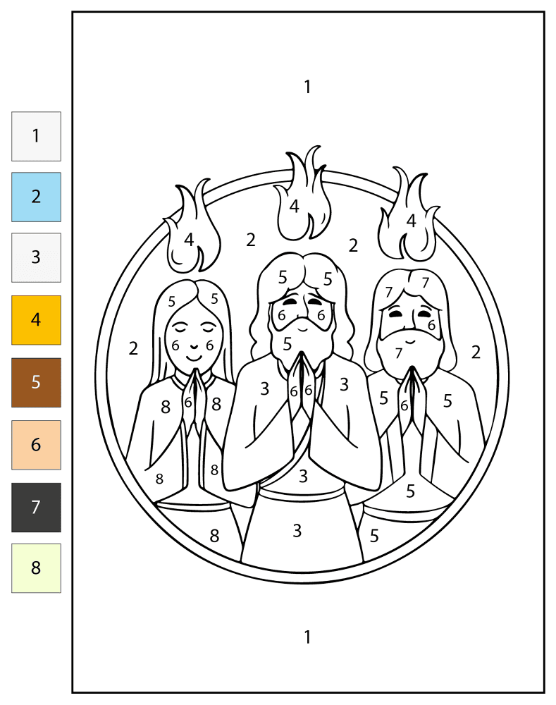 Desenho de Pentecostes para colorir e imprimir: número 8
