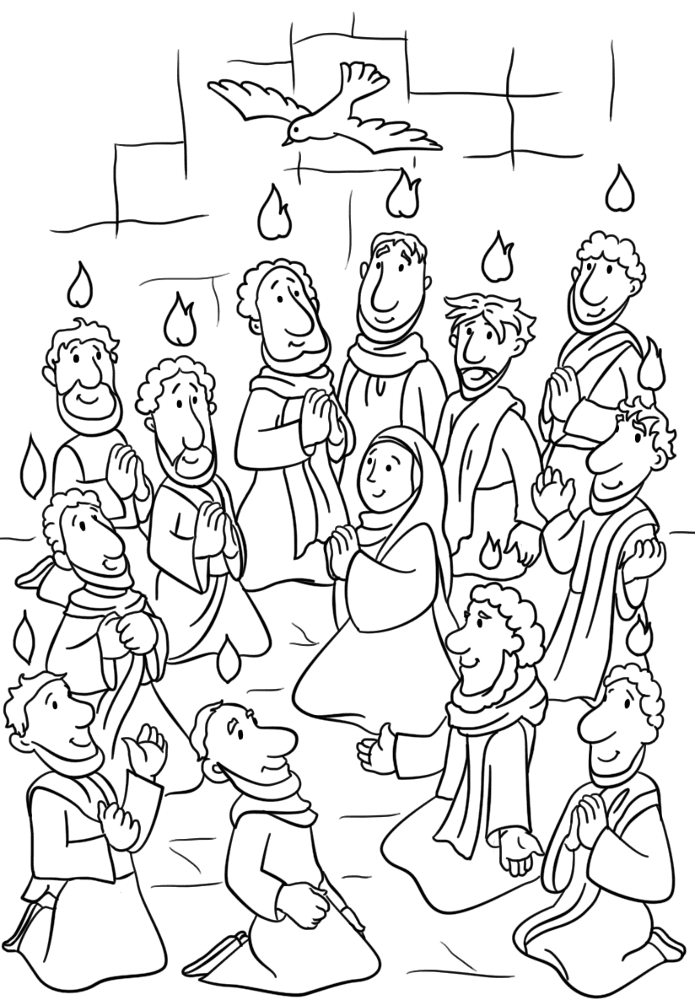 Desenho de Pentecostes para colorir e imprimir: número 12
