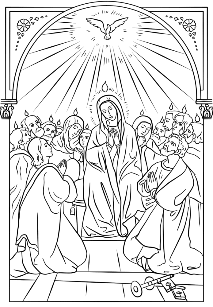 Desenho de Pentecostes para colorir e imprimir: número 18