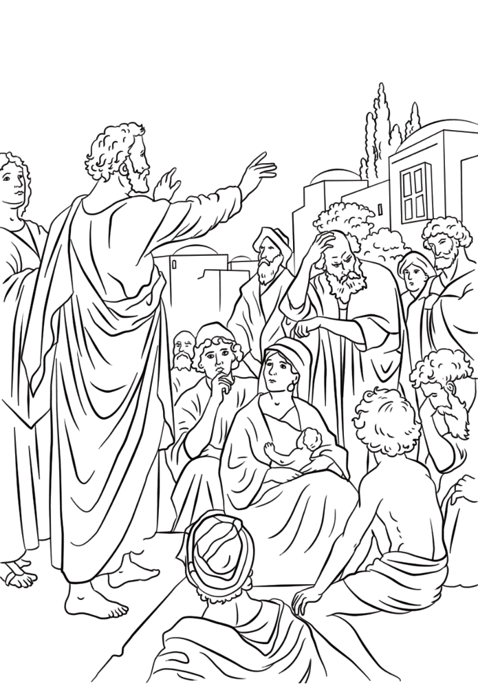 Desenho de Pentecostes para colorir e imprimir: número 20