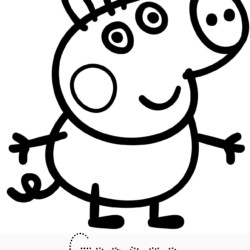 Desenho de Peppa Pig para colorir e imprimir: número 8
