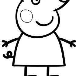 Desenho de Peppa Pig para colorir e imprimir: número 9