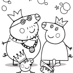 Desenho de Peppa Pig para colorir e imprimir: número 10