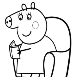 Desenho de Peppa Pig para colorir e imprimir: número 11