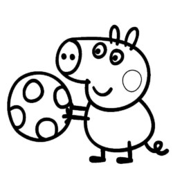 Desenho de Peppa Pig para colorir e imprimir: número 12
