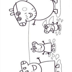 Desenho de Peppa Pig para colorir e imprimir: número 13