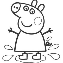 Desenho de Peppa Pig para colorir e imprimir: número 14