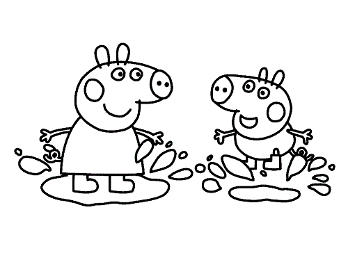 Desenho de Peppa Pig para colorir e imprimir: número 15