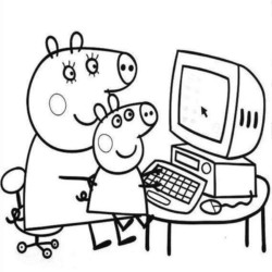 Desenho de Peppa Pig para colorir e imprimir: número 16