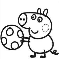 Desenho de Peppa Pig para colorir e imprimir: número 17