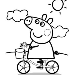Desenho de Peppa Pig para colorir e imprimir: número 18